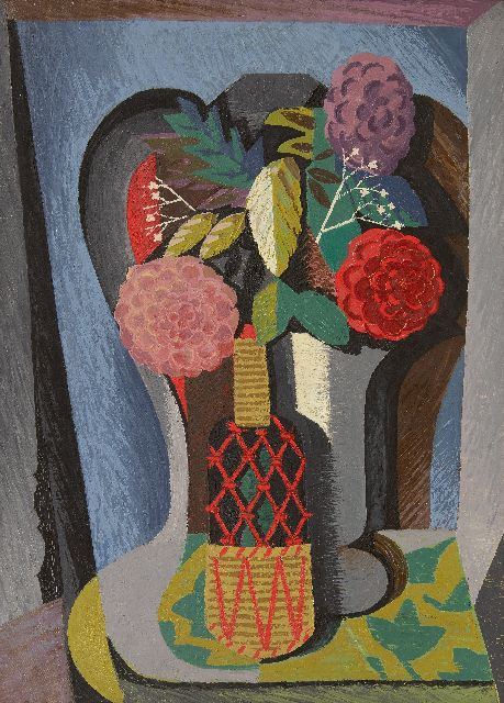 Frieda Hunziker | Stilleven met bloemen, olieverf op doek, 70,2 x 50,4 cm, gesigneerd l.o. en gedateerd 7-1946