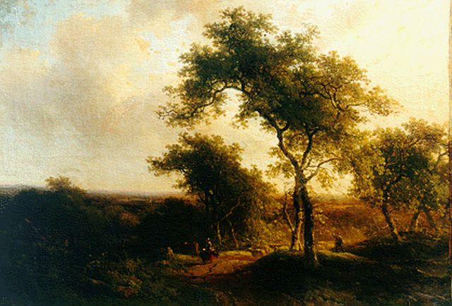 Roelofs W.  | Heuvelachtig boslandschap, olieverf op doek 59,0 x 79,1 cm, gesigneerd r.v.h.m. en te dateren ca. 1842